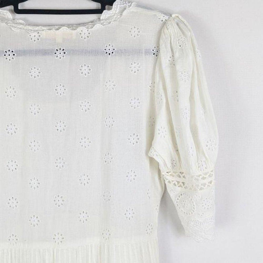 NEW LoveShackFancy Kristen Boho Dress Ivory Lace - Picture 2 of 9